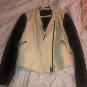 Forever 21 black and white faux leather jacket